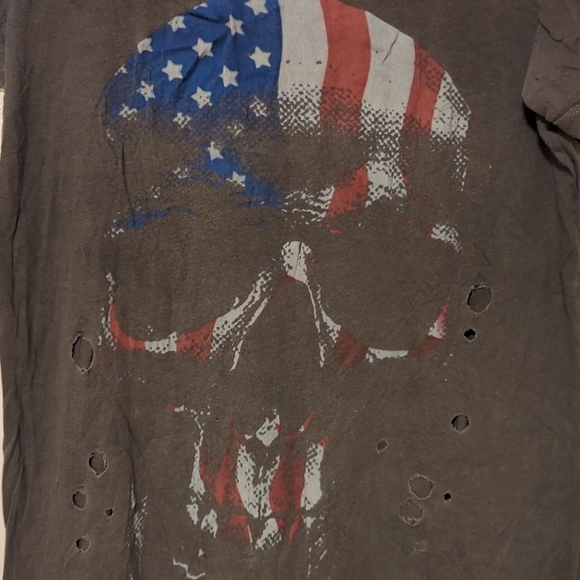 Courtship+Suitors PACSUN Distressed Skull T-Shirt - Picture 2 of 4